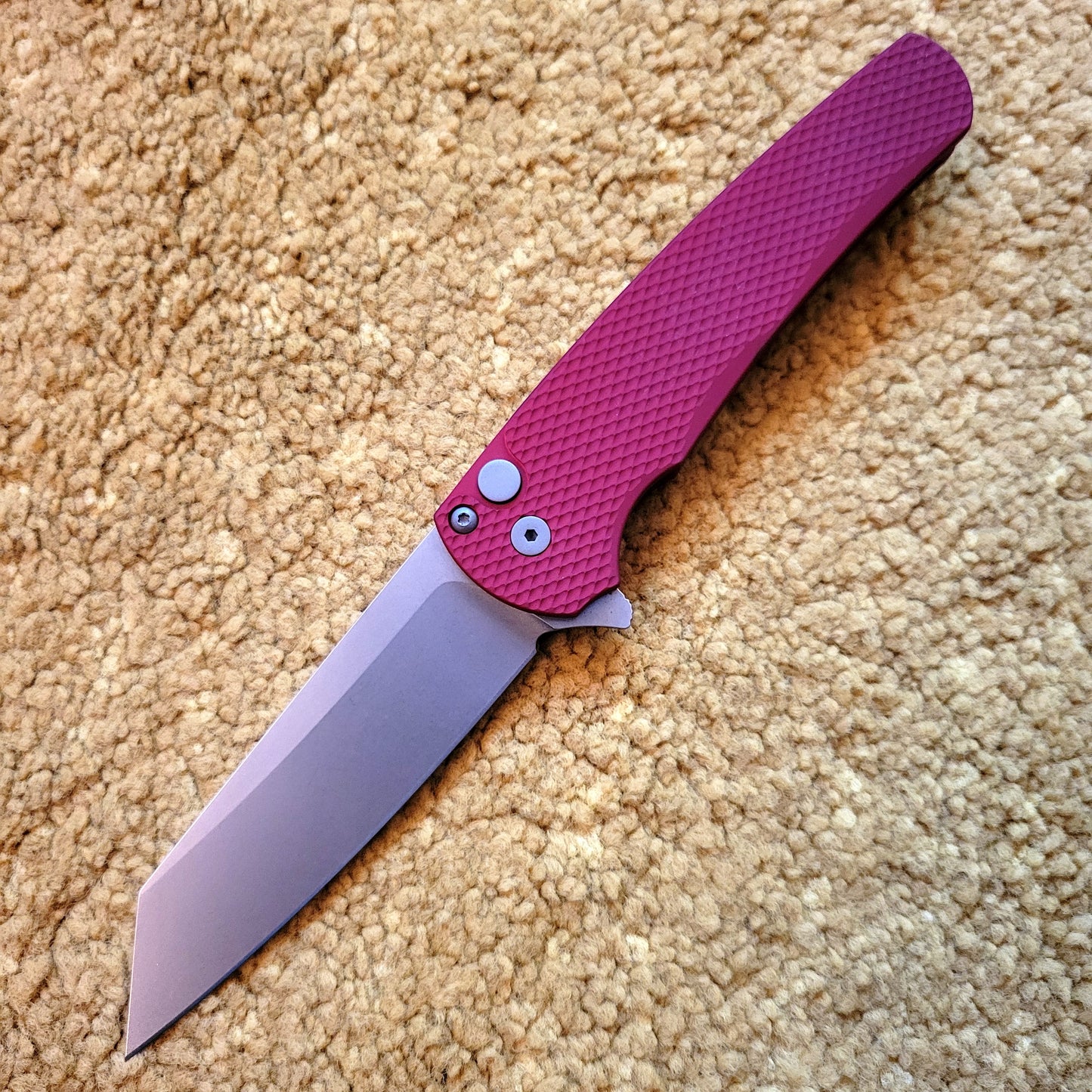 Protech 5405-Red Malibu Reverse Tanto Magnacut Button Lock Folder