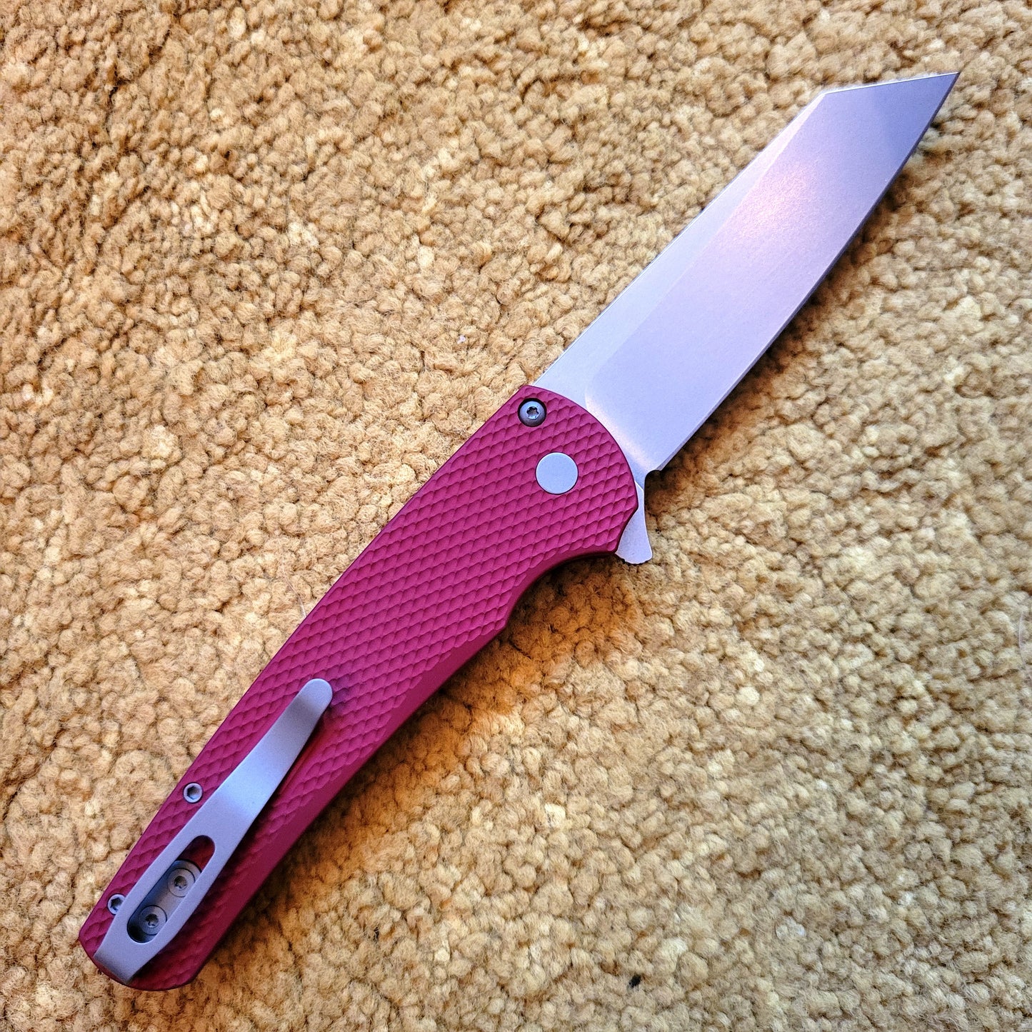 Protech 5405-Red Malibu Reverse Tanto Magnacut Button Lock Folder