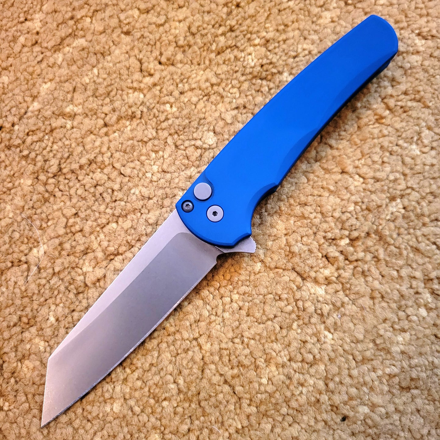 Protech 5401-Blue Malibu Reverse Tanto Magnacut Button Lock Folder