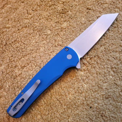 Protech 5401-Blue Malibu Reverse Tanto Magnacut Button Lock Folder