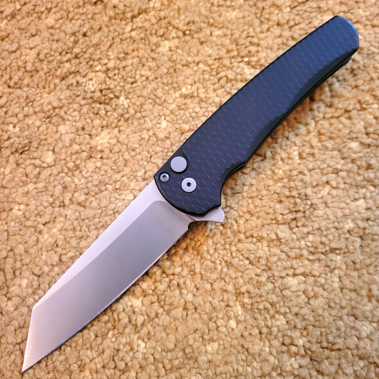 Protech 5435 Malibu Black Dragon Scale Reverse Tanto Magnacut Button Lock Folder