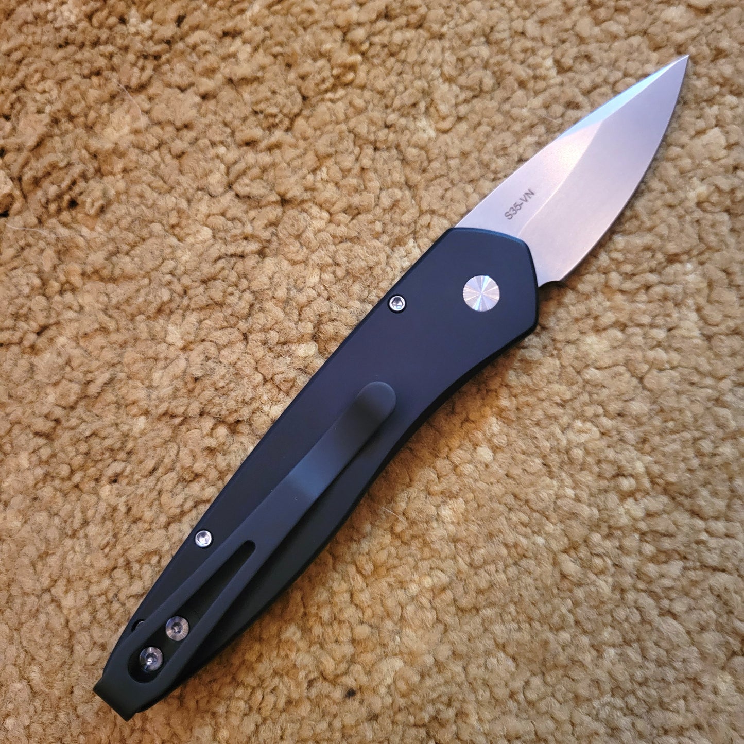 Protech 3605 Half Breed Black Stonewash S35vn Auto