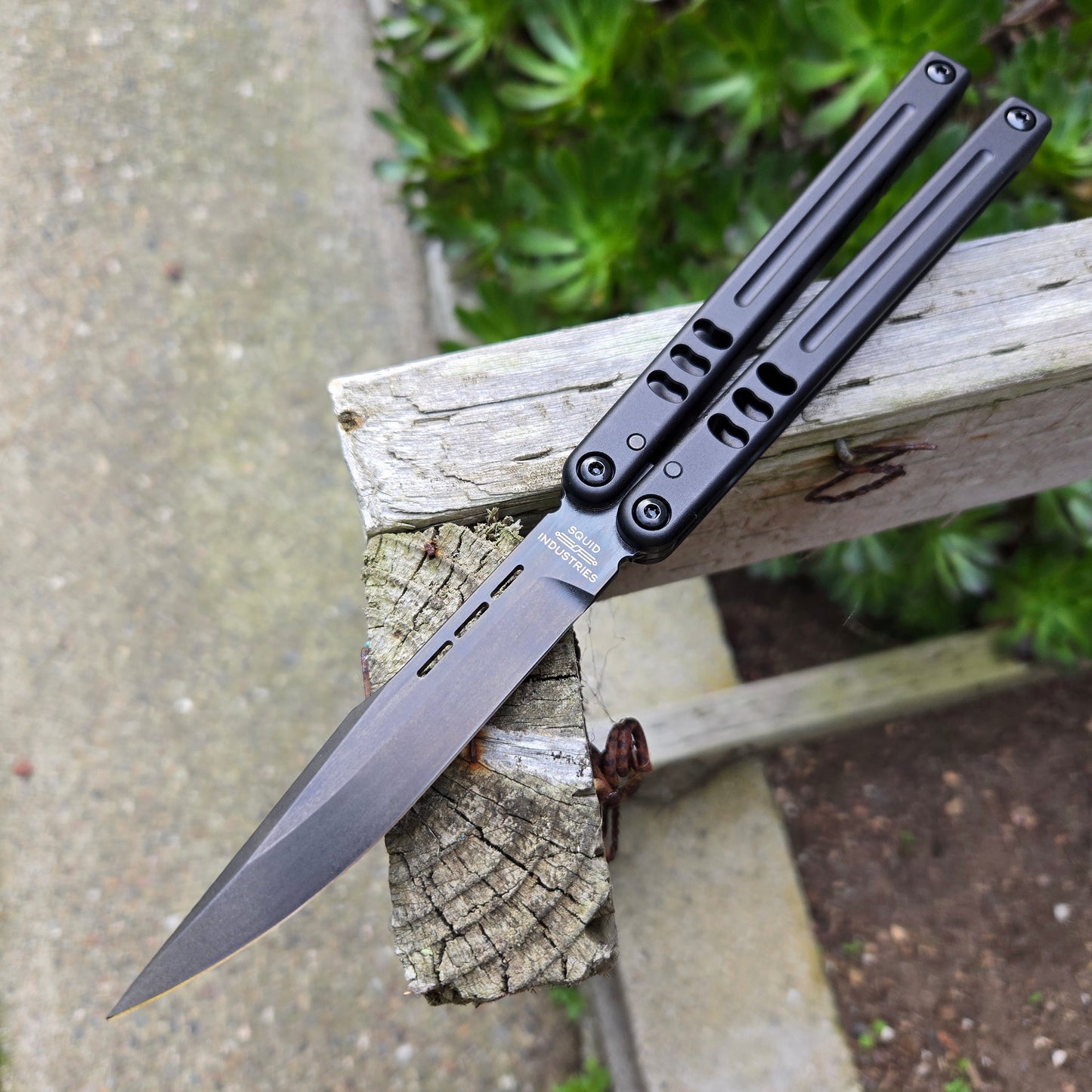 Squid Industries Mako Harpoon Inked Black Balisong