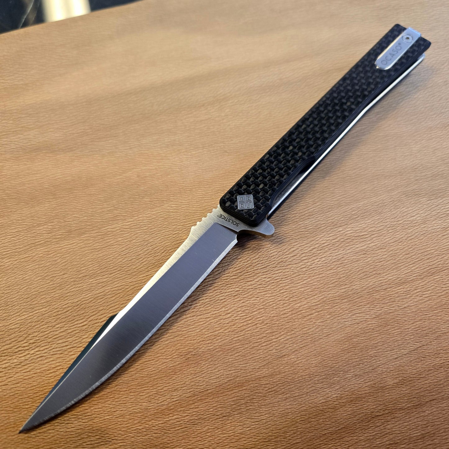 Ocaso Knives Satin Harpoon Carbon Fiber Solstice Folder