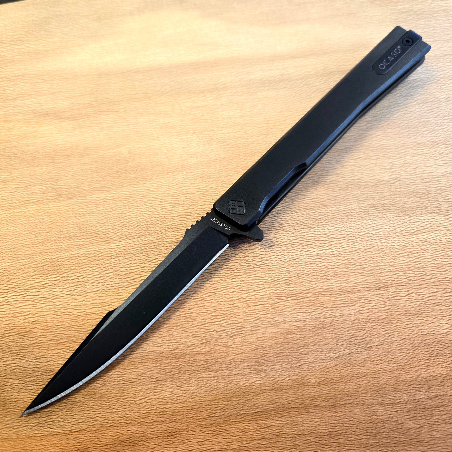 Ocaso Knives Black Harpoon Titanium Solstice Folder