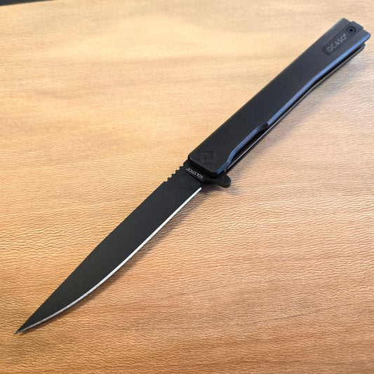Ocaso Knives Black Drop Point Titanium Solstice Folder