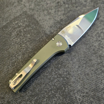Protech x Chaves Scapegoat Compact Custom 003 Solid Green Mike Irie Compound Green Mirror Polished Auto