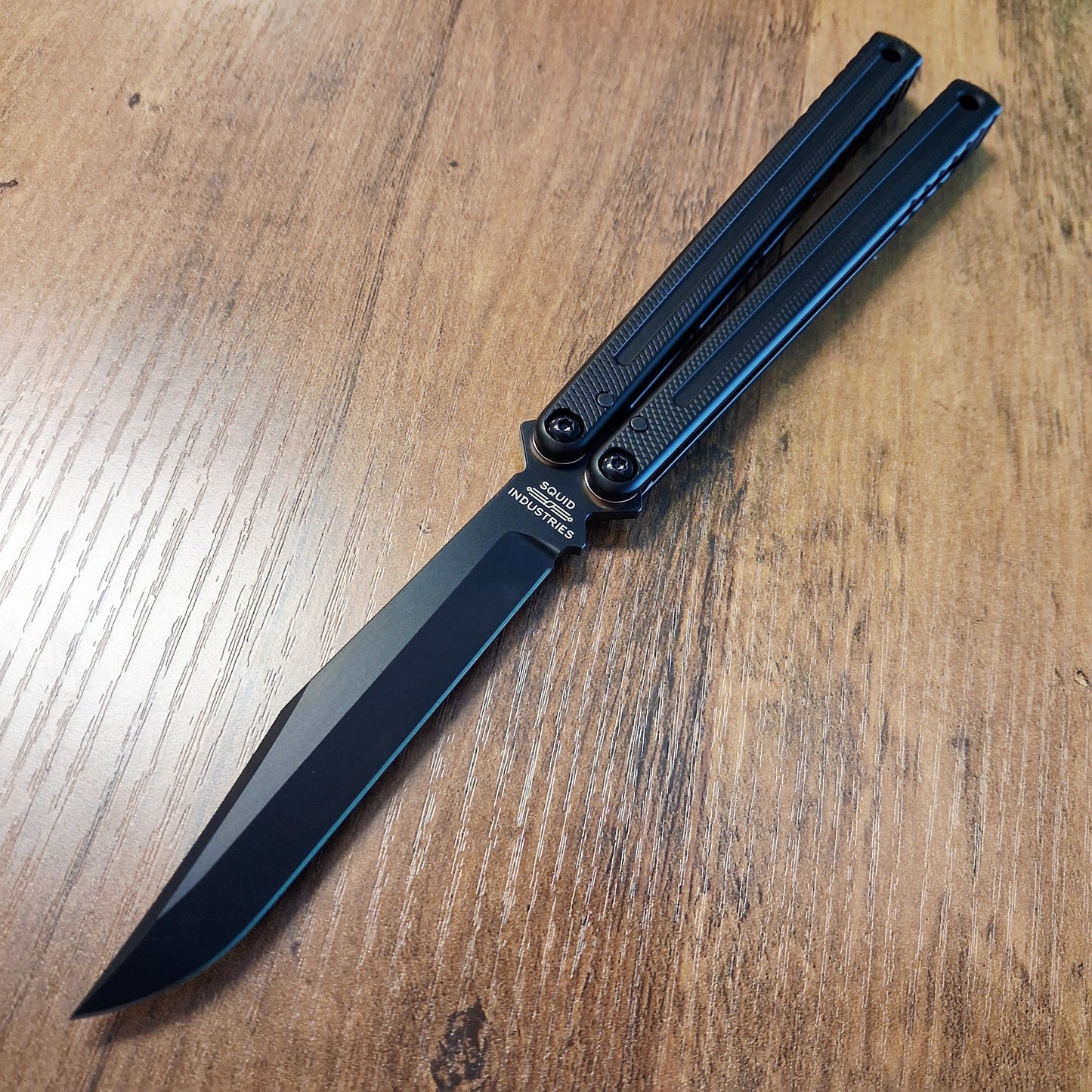 Squid Industries Krake Raken V3 Glide Edition Bowie Matted Inked Black Balisong *Blade Show Atlanta 2026*