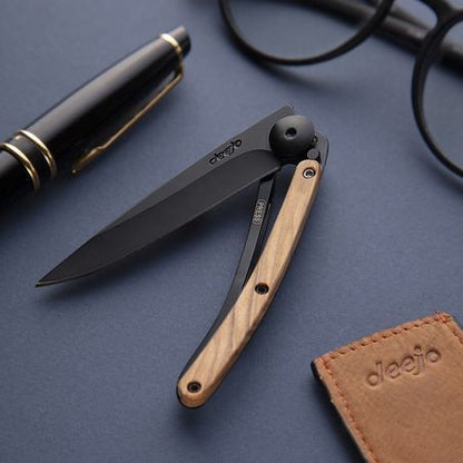 Deejo 27G Olive Wood Black COO Folder