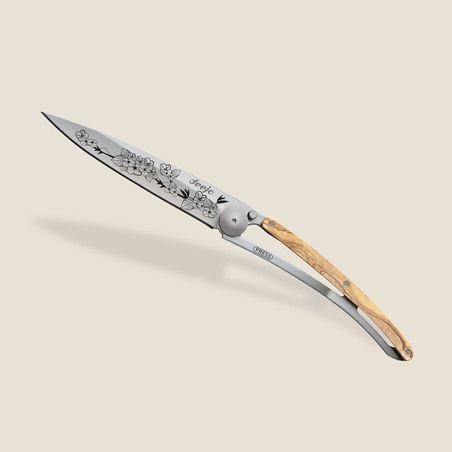 Deejo 27G Olive Wood Cherry Blossom Folder