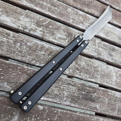Atropos Knife Demon 2 BRO Black G10 D2 Stonewash Balisong