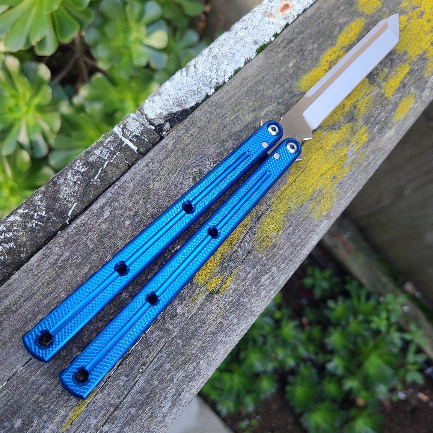 Squid Industries Krake Raken V3 Blue Tanto Balisong