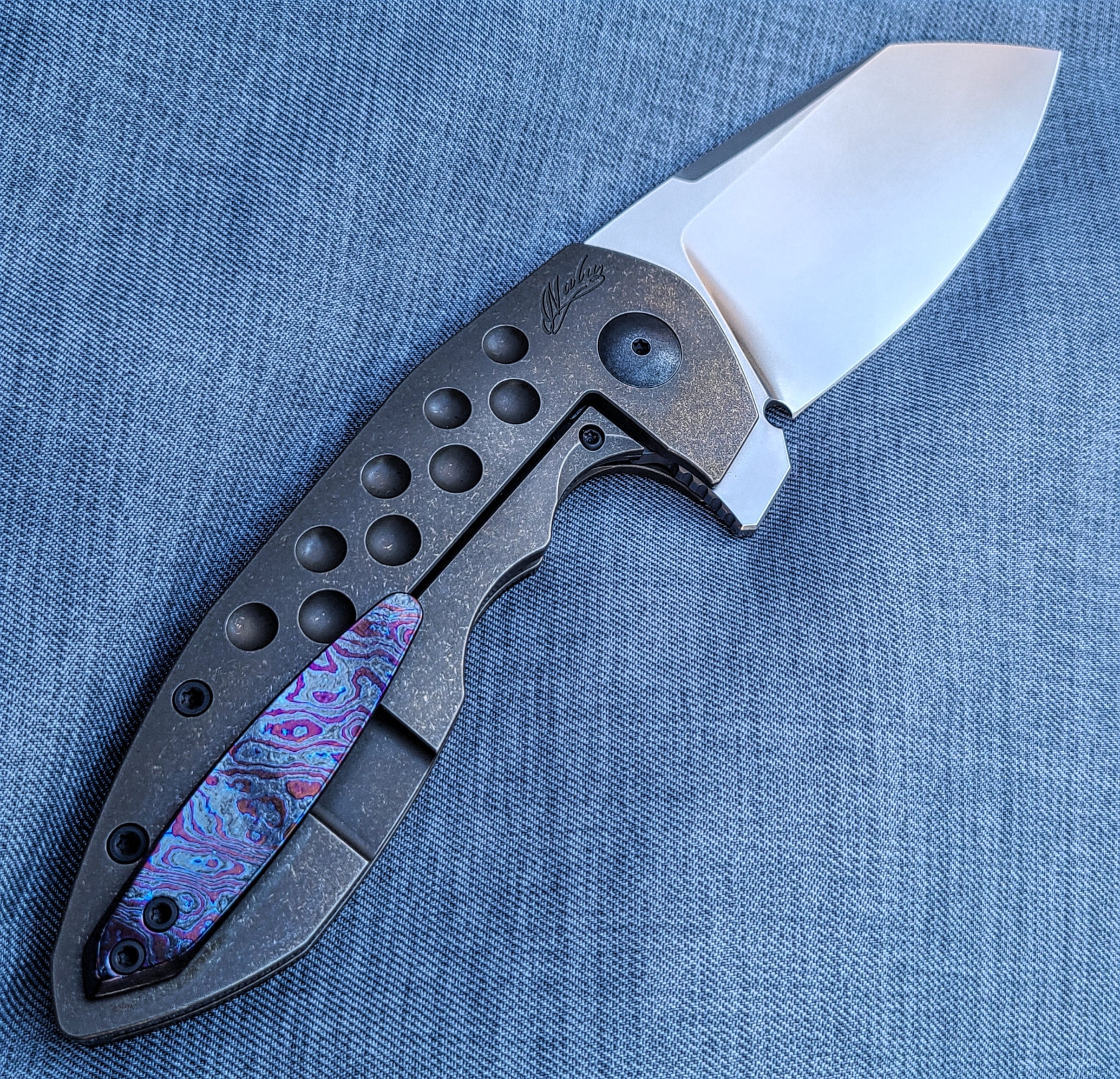 Custom Knife Factory Capitalist Nalu Boersma Collab M390 Titanium Folder