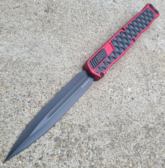 Heretic Knives H020-4A-Red Cleric II D/E Black/Red OTF Auto