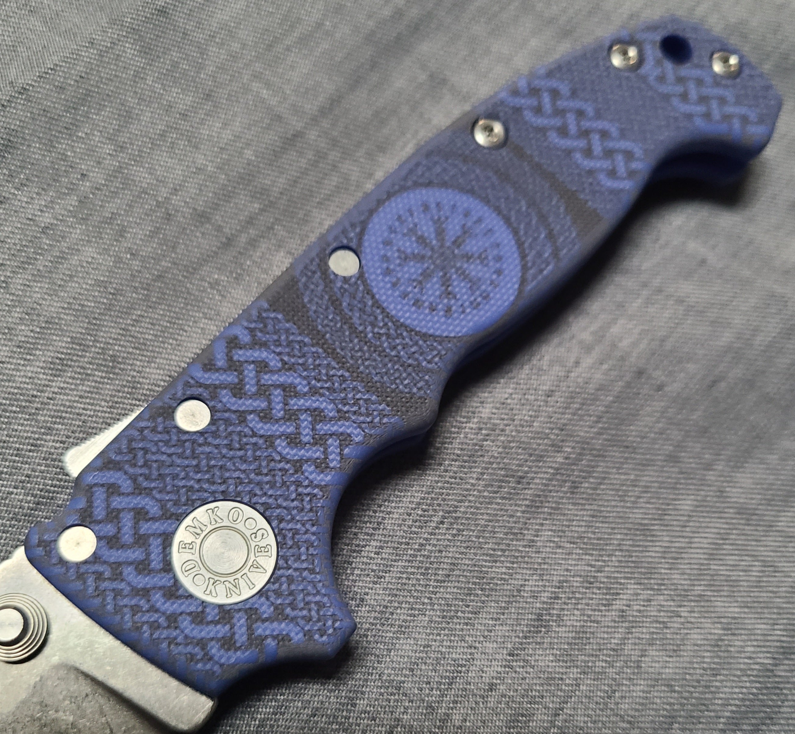 Demko Knives AD20 Shark Lock Blue G10 Nordic Pattern CPM-3V Folder