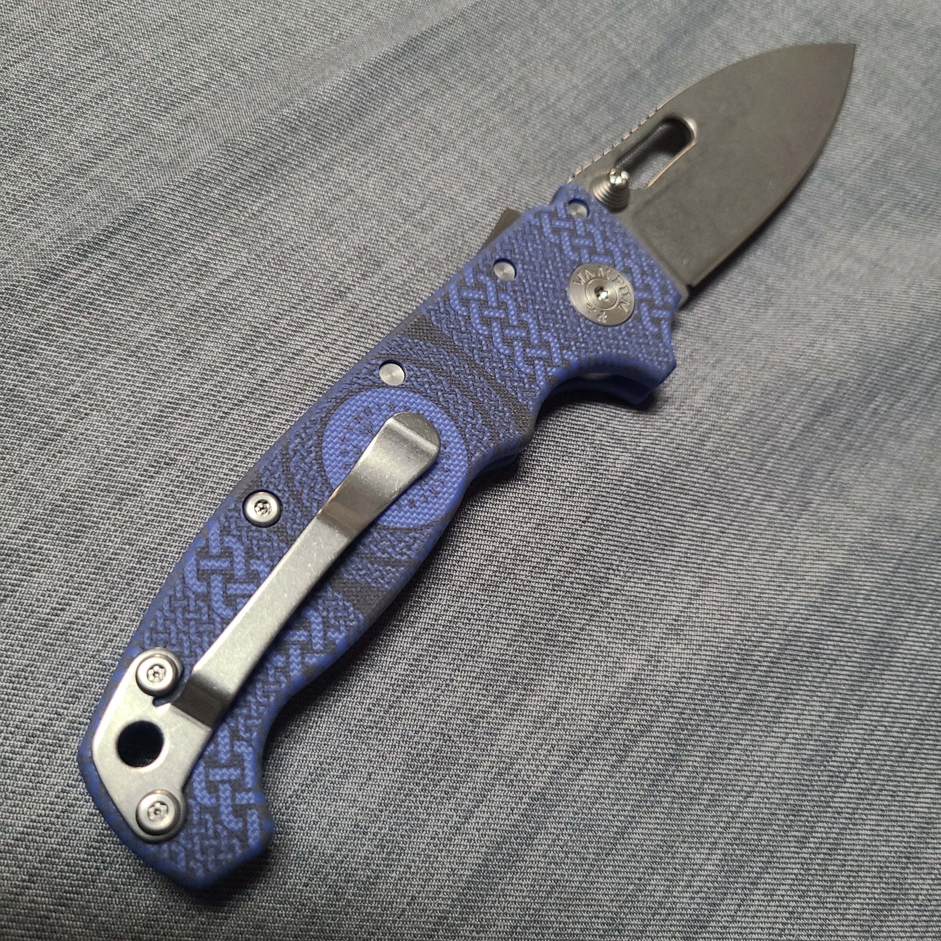 Demko Knives AD20 Shark Lock Blue G10 Nordic Pattern CPM-3V Folder