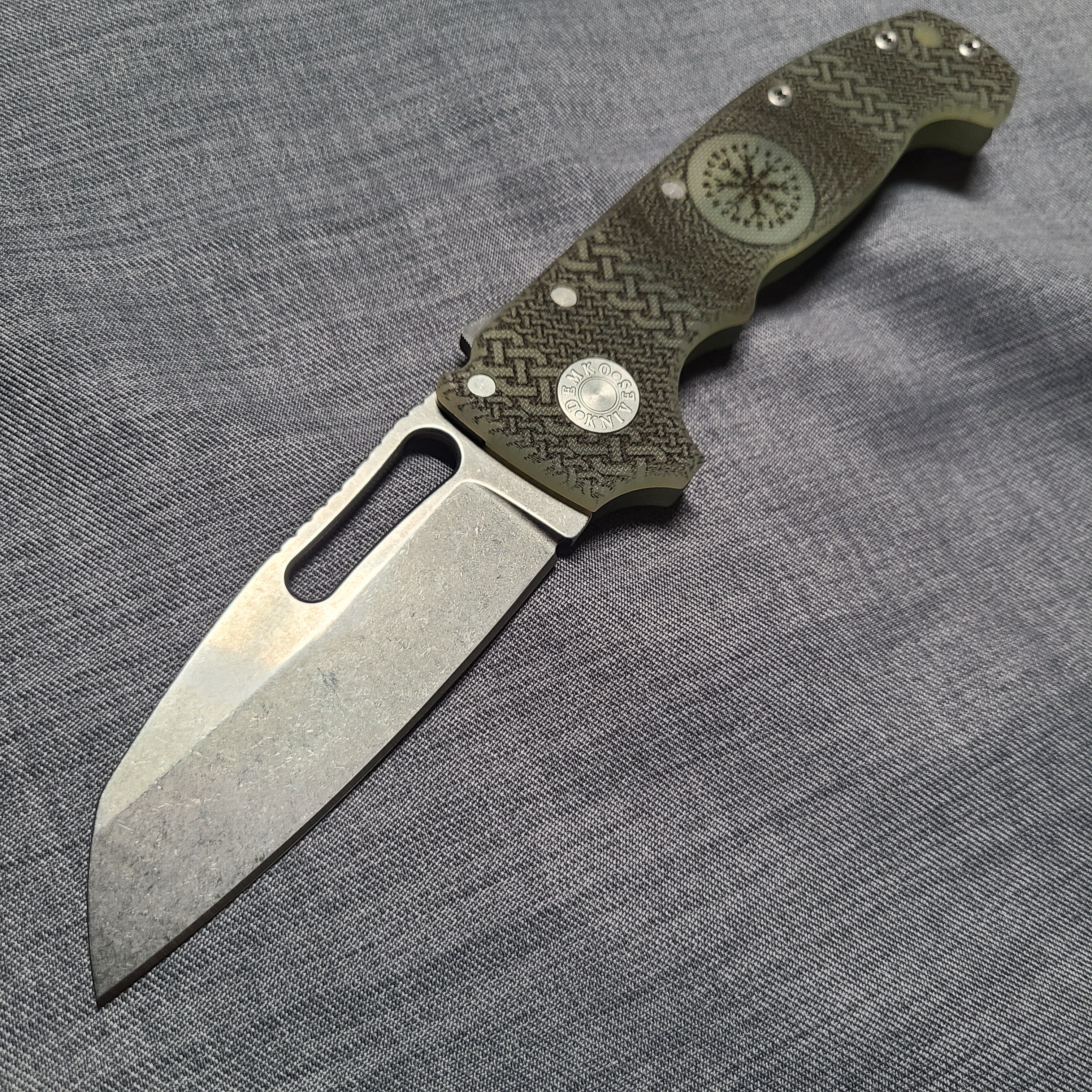Demko Knives AD20 Shark Lock Jade Green G10 Nordic Pattern CPM-3V Folder