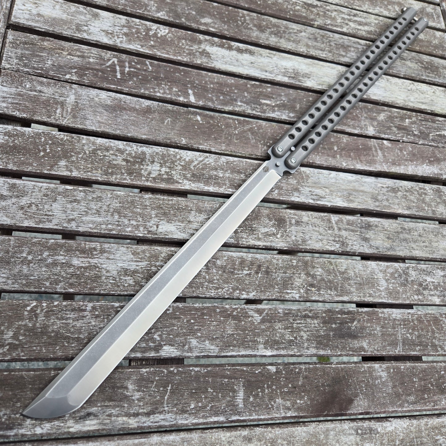 Atropos Knife Demon Sword Titanium Tanto N690 Stonewash Balisong