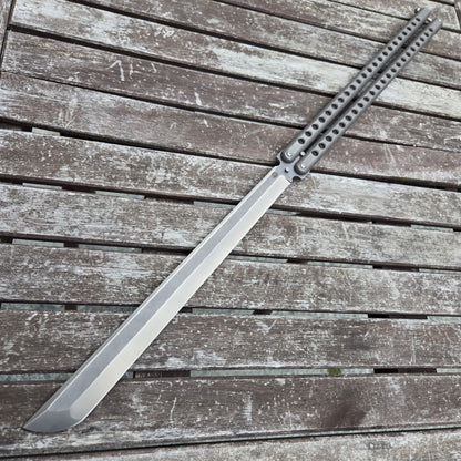 Atropos Knife Demon Sword Titanium Tanto N690 Stonewash Balisong