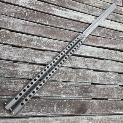 Atropos Knife Demon Sword Titanium Tanto N690 Stonewash Balisong