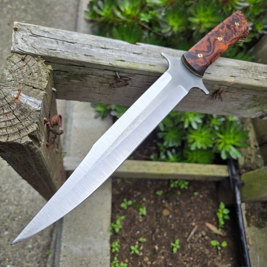 Meglio Knives 8" -CUSTOM- Magnacut Desert Ironwood Burl Loveless Style Fighter Knife