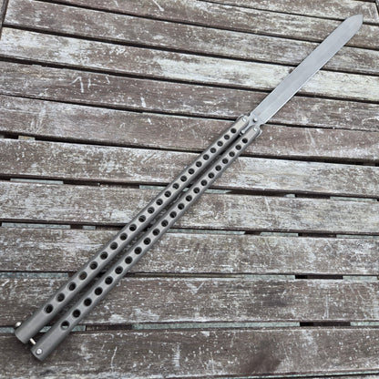 Atropos Knife Gladius Sword Titanium Spear Point N690 Stonewash Balisong