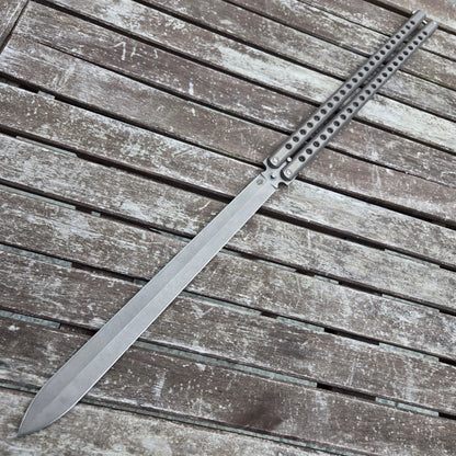 Atropos Knife Gladius Sword Titanium Spear Point N690 Stonewash Balisong