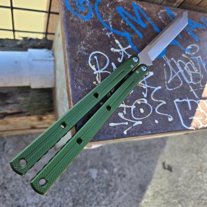 Squid Industries Krake Raken V3 Matte OD Green Tanto Balisong