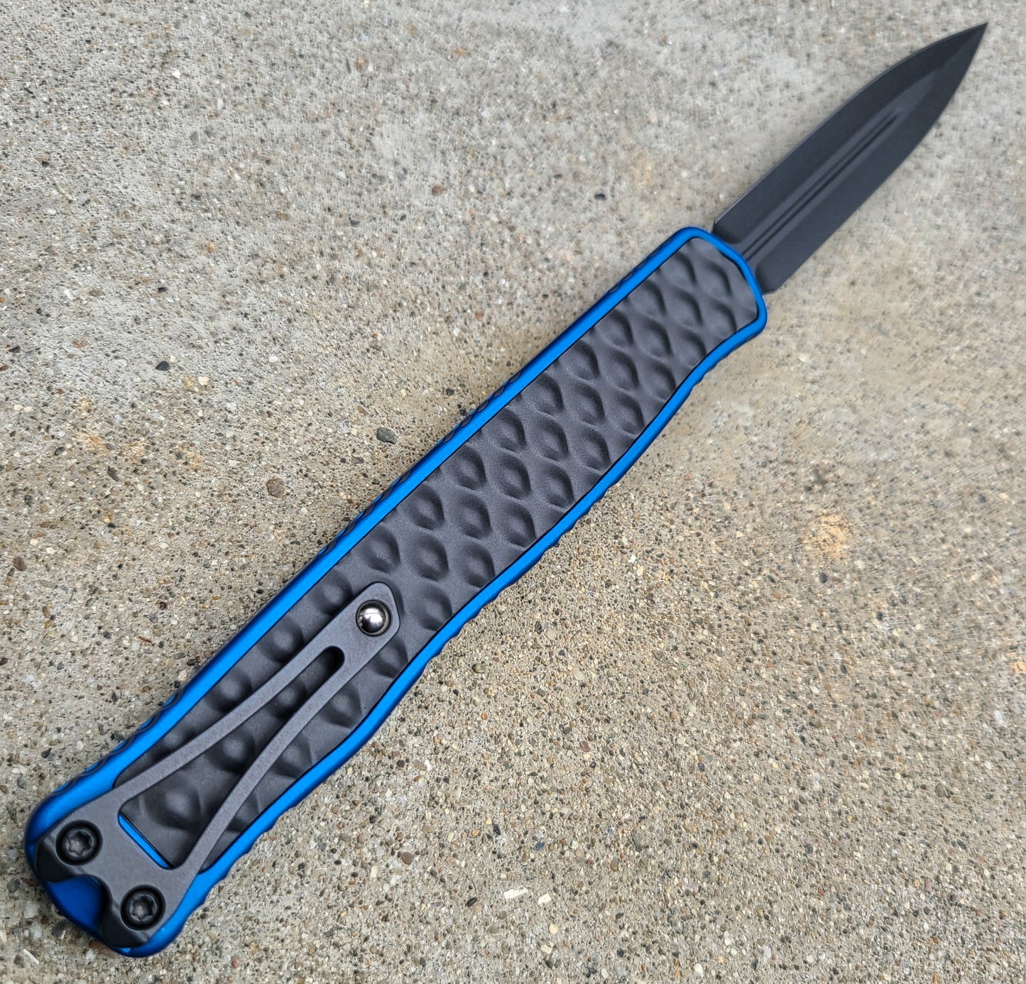 Heretic Knives H020-4A-Blue Cleric II D/E Black/Blue OTF Auto