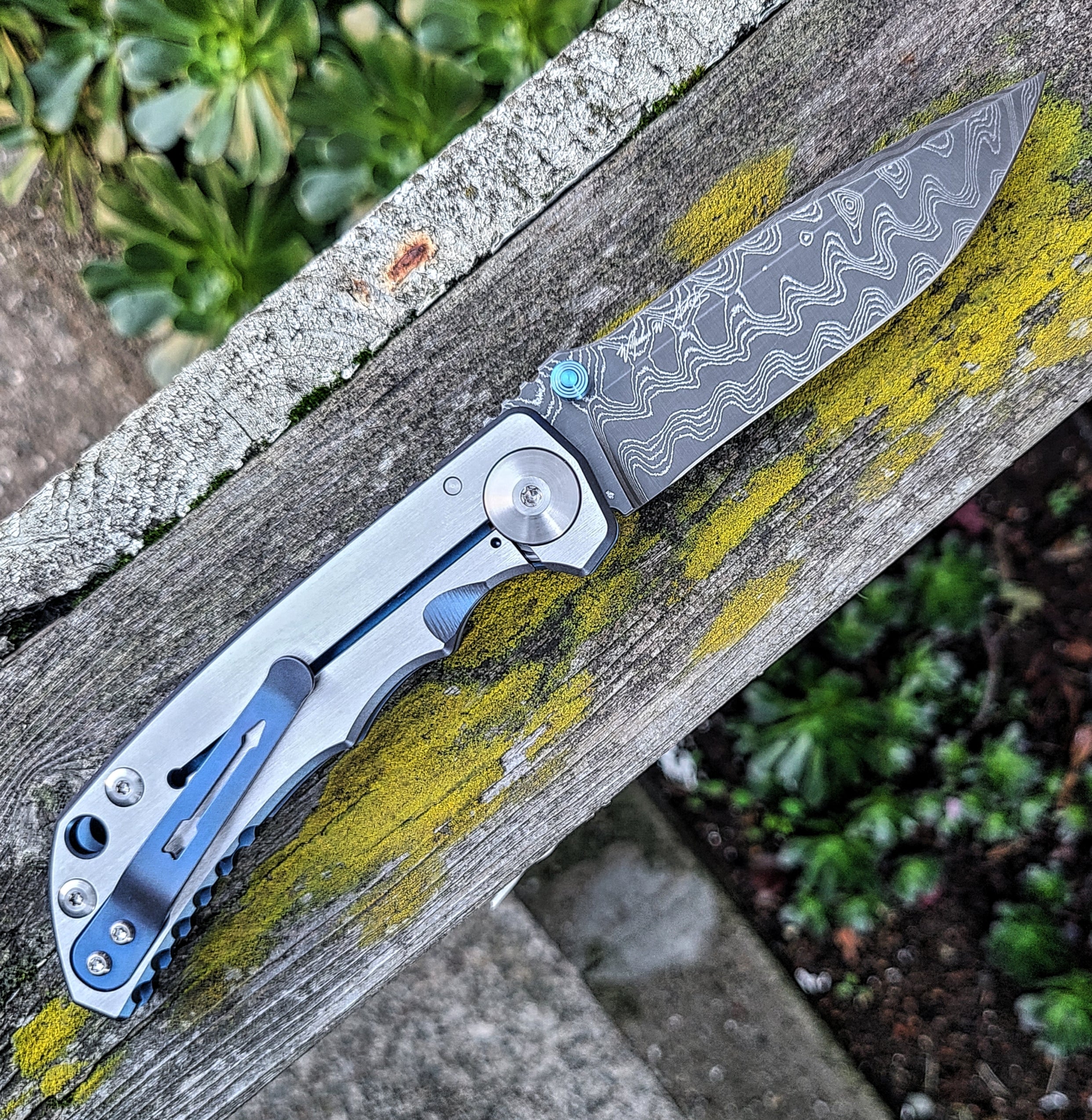 Spartan Blades Custom Harsey Honeycomb Chad Nichols Damascus Folder