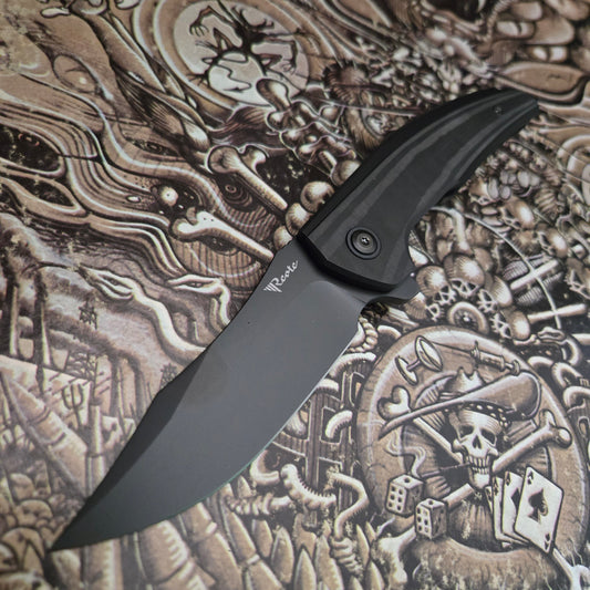 Reate Knives Jack Jr. Integral Black Aluminum CPM-S30V Black DLC Black Pivot Folder