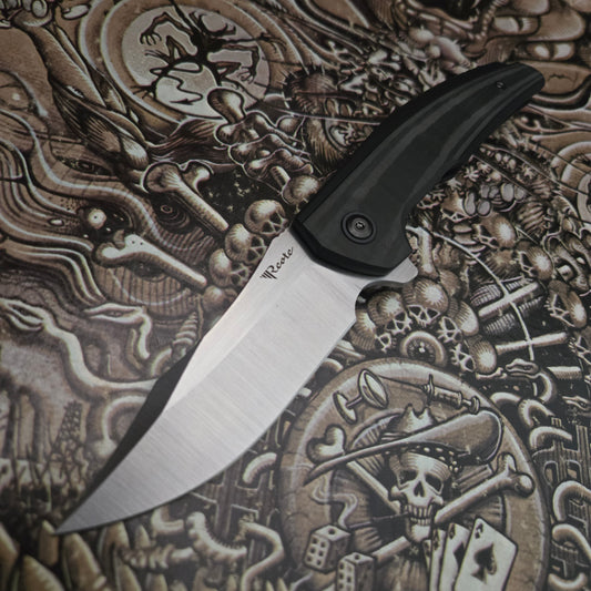 Reate Knives Jack Jr. Integral Black Aluminum CPM-S30V Satin Black Pivot Folder