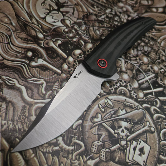 Reate Knives Jack Jr. Integral Black Aluminum CPM-S30V Satin Red Pivot Folder