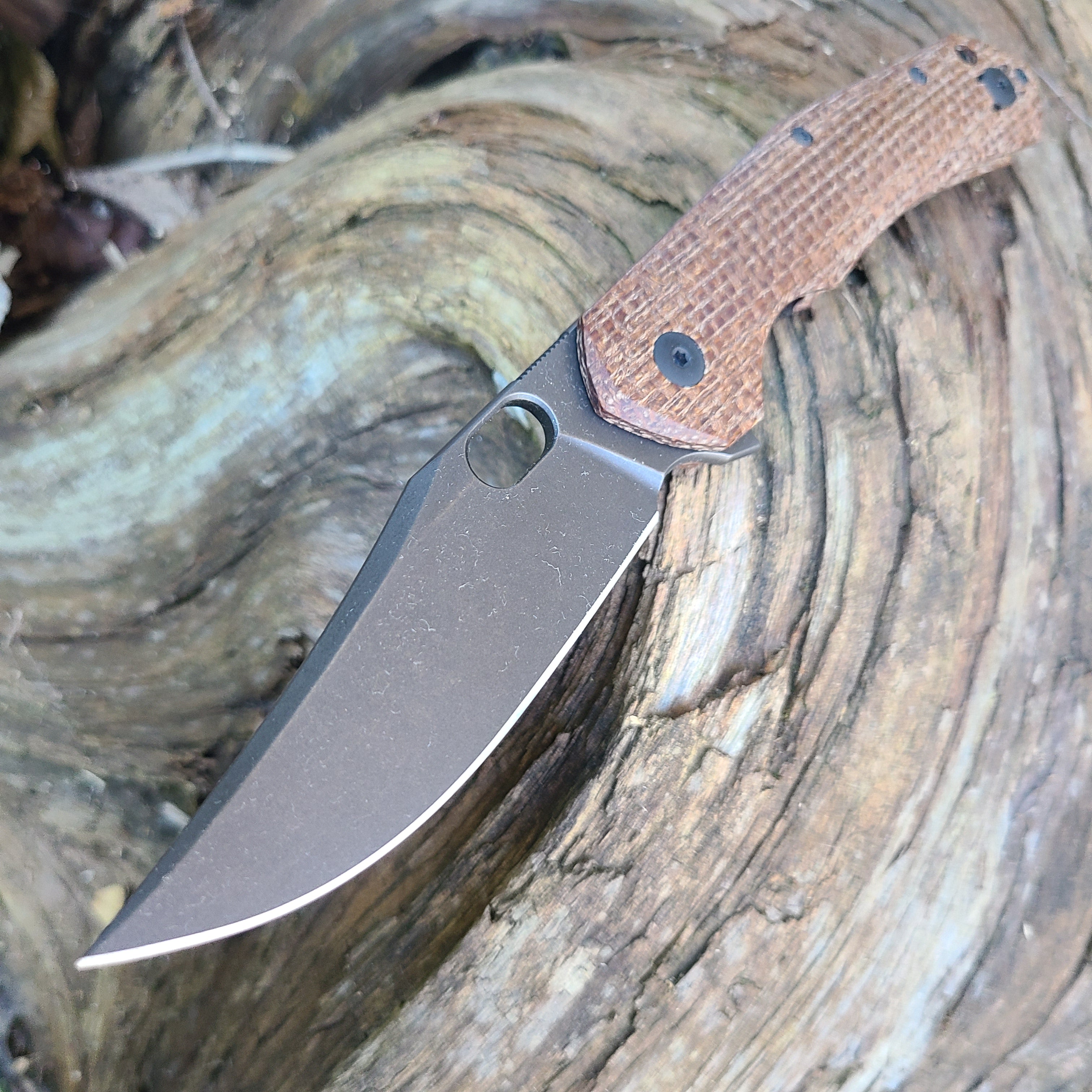 GiantMouse Ace Jutland Burlap Micarta PVD Folder