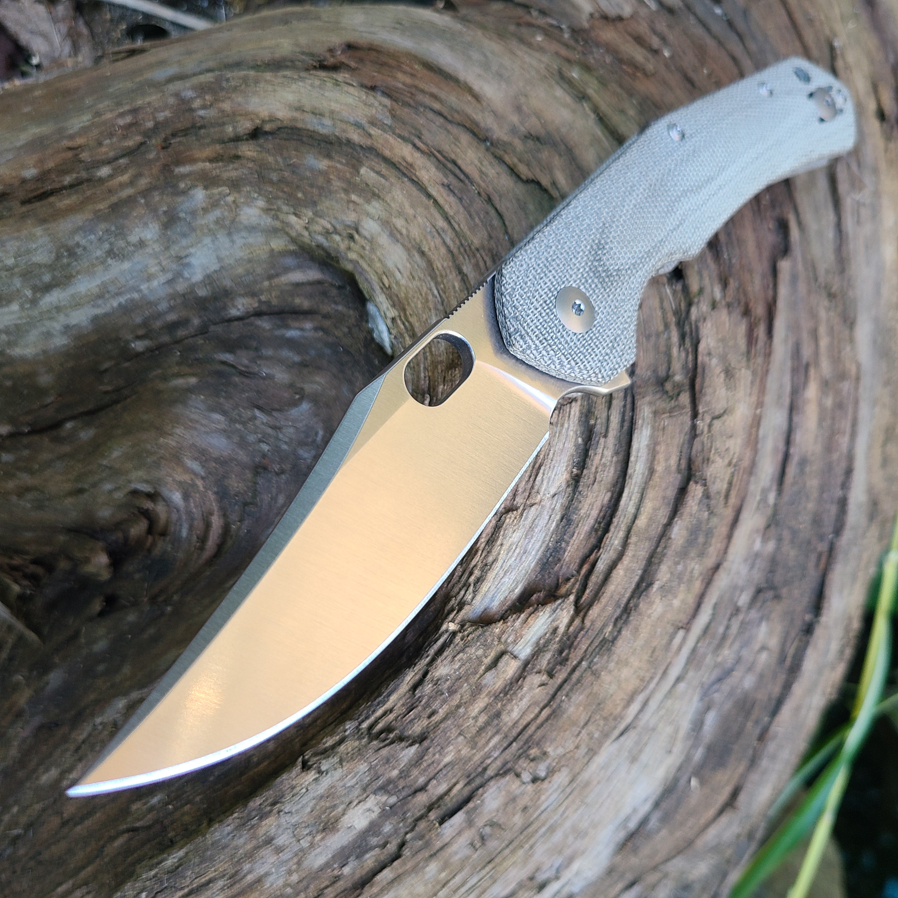 GiantMouse Ace Jutland Green Canvas Micarta Folder