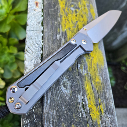 Chris Reeve L31-1124 Large Sebenza 31 Glass Blasted Bog Oak Inlay Insingo Folder