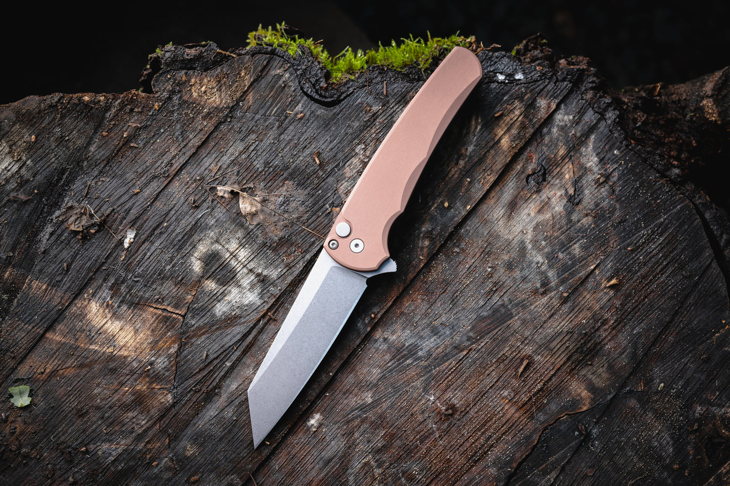 Protech 5401-FDE Malibu Reverse Tanto Stonewash Magnacut Button Lock Folder