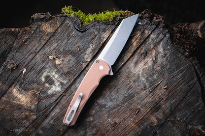 Protech 5401-FDE Malibu Reverse Tanto Stonewash Magnacut Button Lock Folder