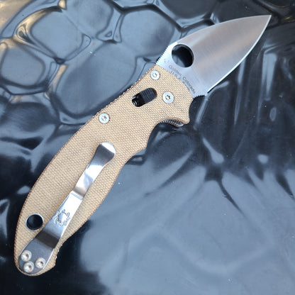 Spyderco C101MPCW2 Manix 2 Brown Micarta Cruwear Folder