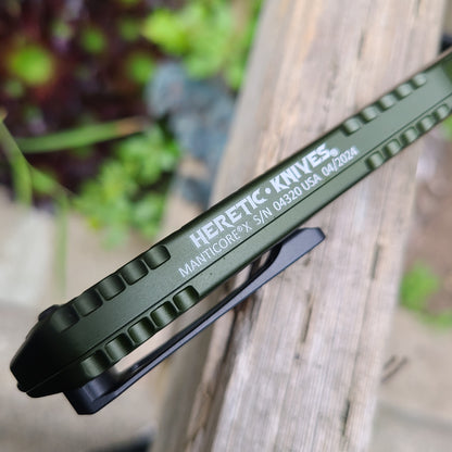 Heretic Knives Manticore X D/E DLC OD Green OTF