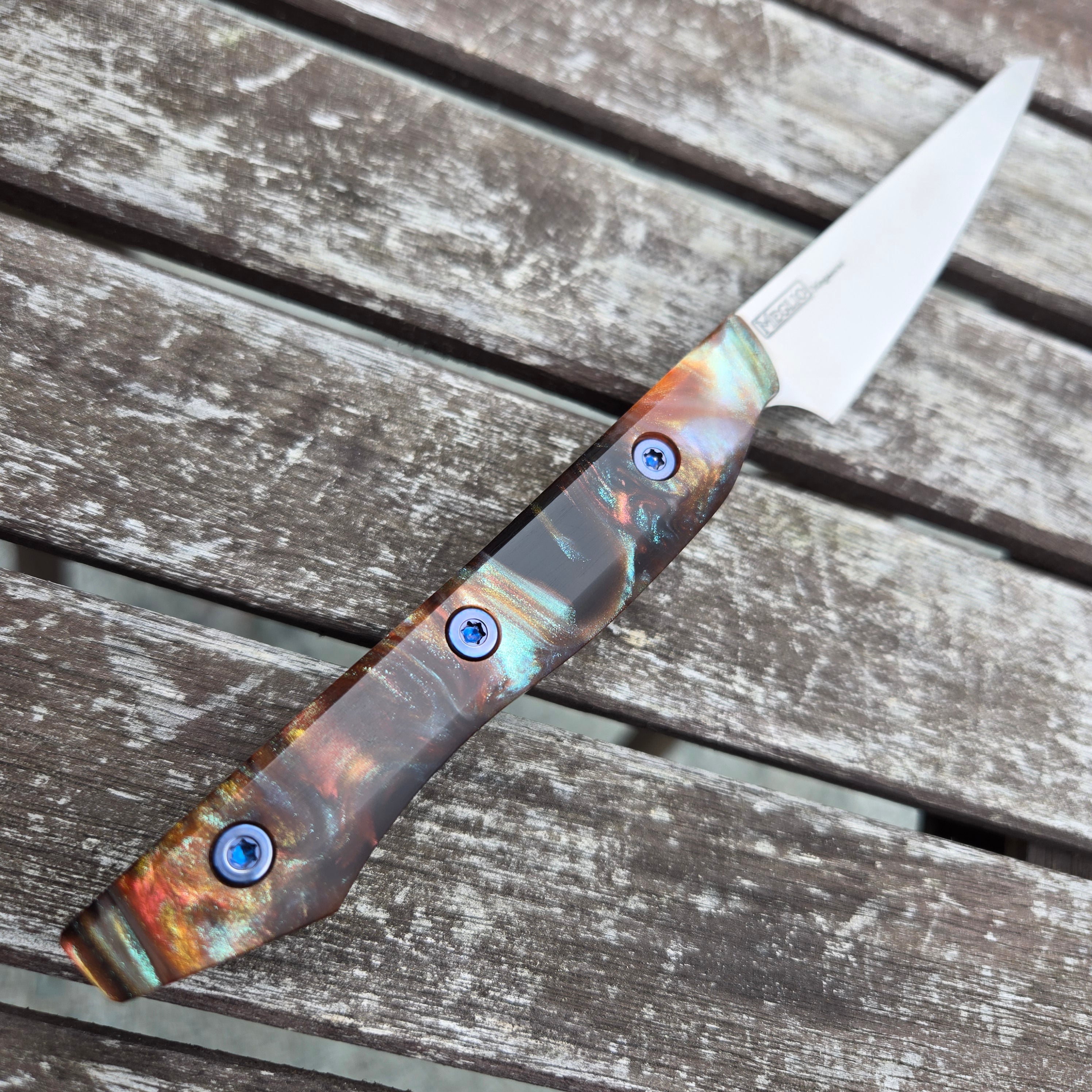 Meglio Knives 3.5" Semi Custom Glitter Copper Paring Knife