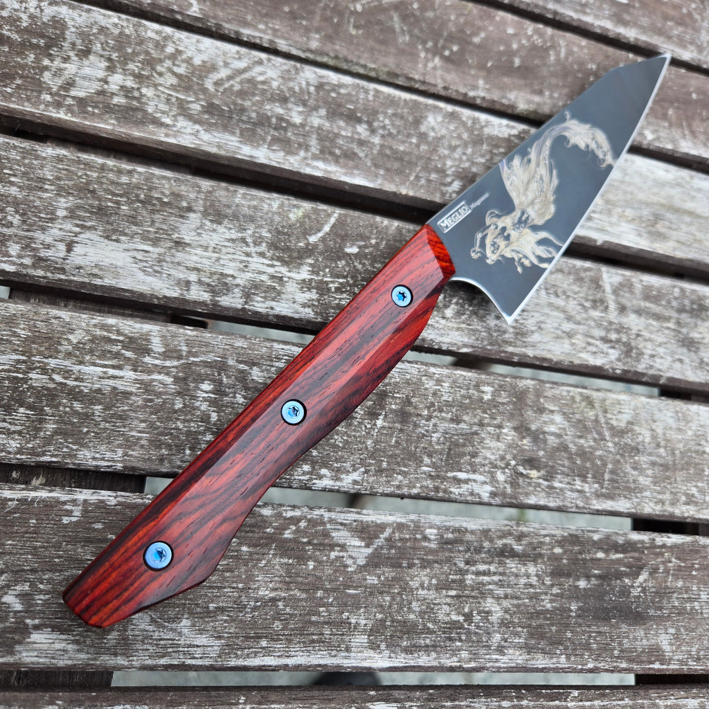 Meglio Knives 5.25" Semi Custom Cocobola/Calypso DLC Paring Knife