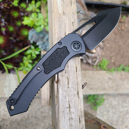 Heretic Knives Pariah Manual Black Magnacut Tactical Button Lock Folder