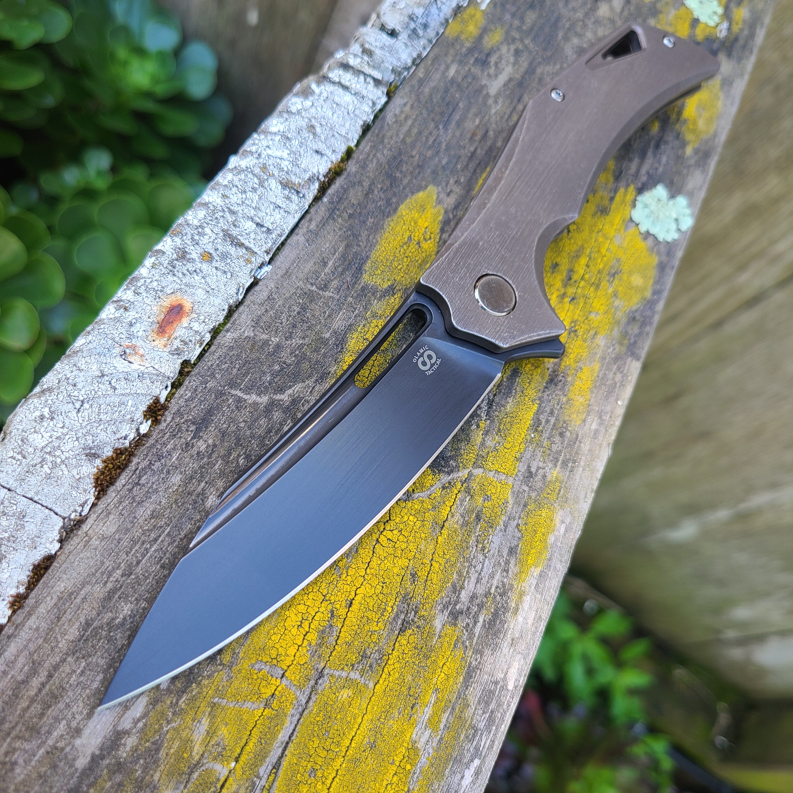 Olamic Cutlery Swish Bronze Titanium Elmax Folder *LNIB*