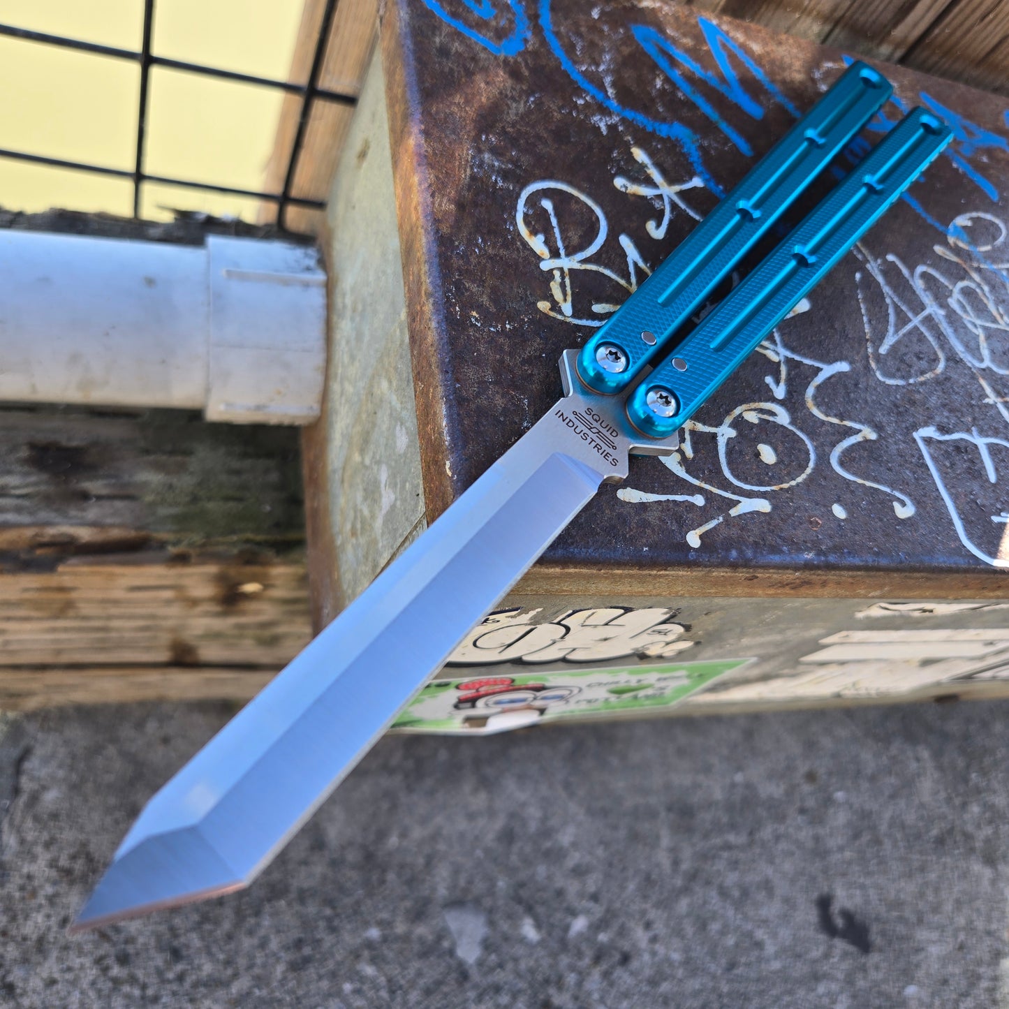 Squid Industries Krake Raken V3 Teal Tanto Balisong