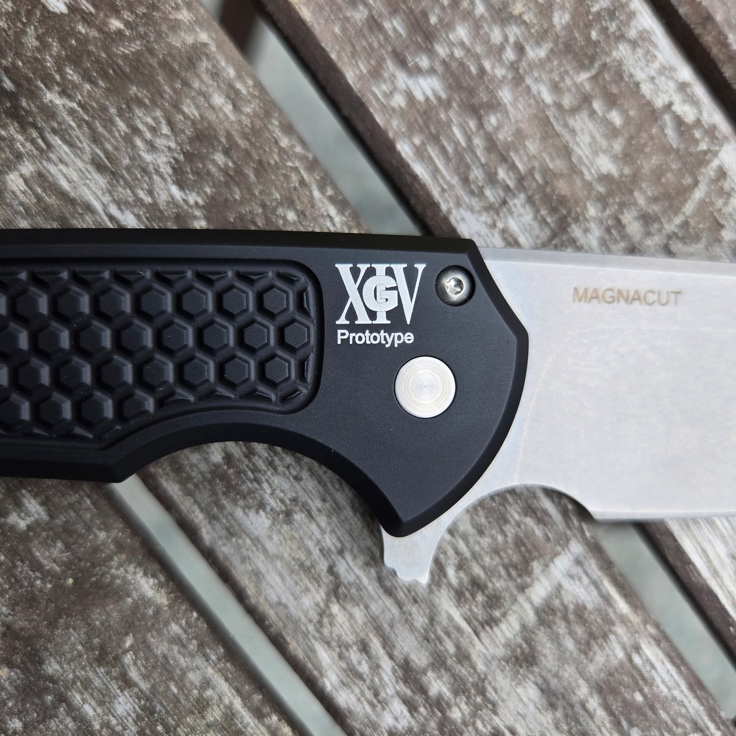Pro-Tech 2023 USN Mordax Black Honeycomb Magnacut Folder -PROTOTYPE-