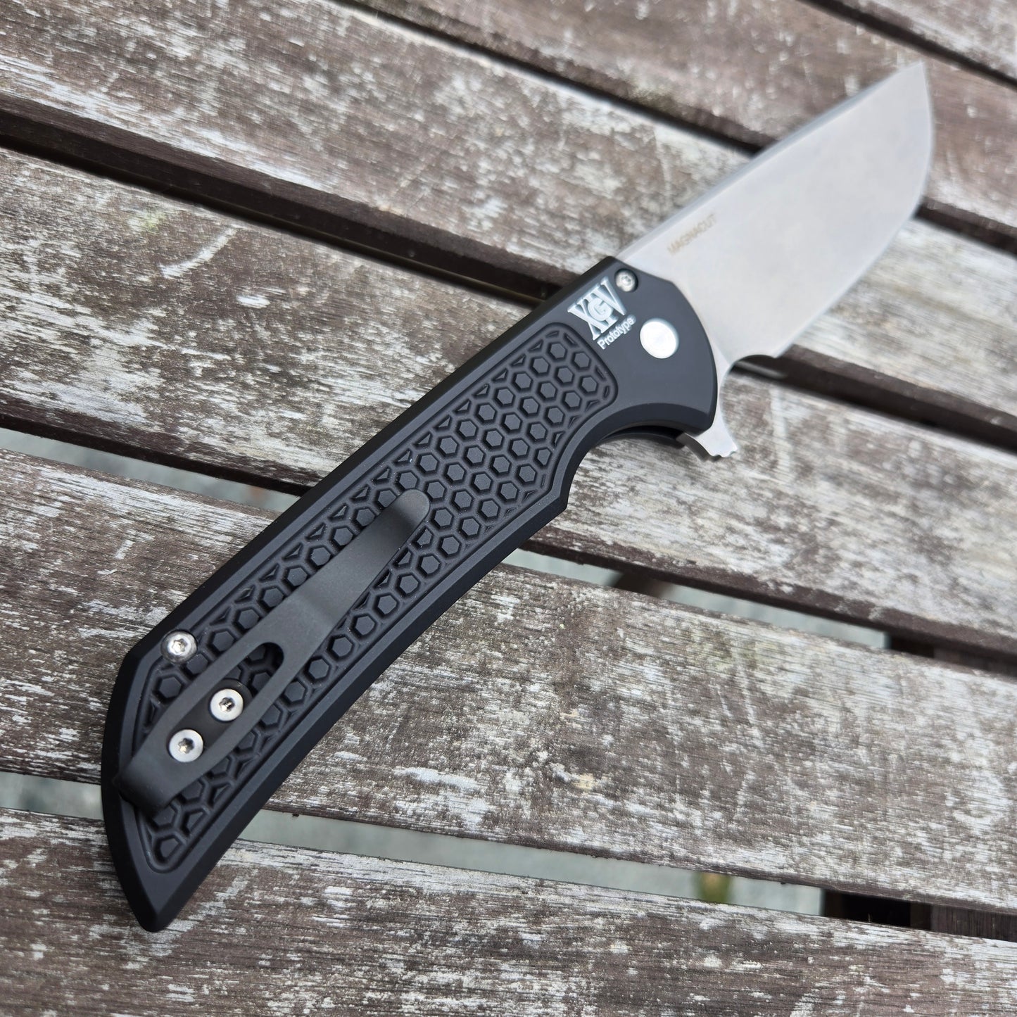 Pro-Tech 2023 USN Mordax Black Honeycomb Magnacut Folder -PROTOTYPE-