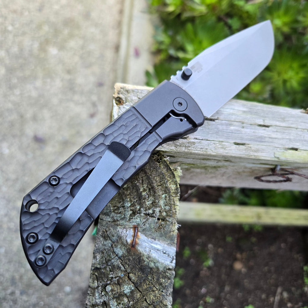 McNees Knives Mac 2 Titanium Blackout Jigged Bolster Gen 2 Stonewash Magnacut Folder