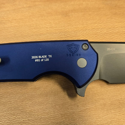 Protech Mordax Smooth Navy Smoky Grey DLC 20CV Folder *Blade Texas 2026 Exclusive*