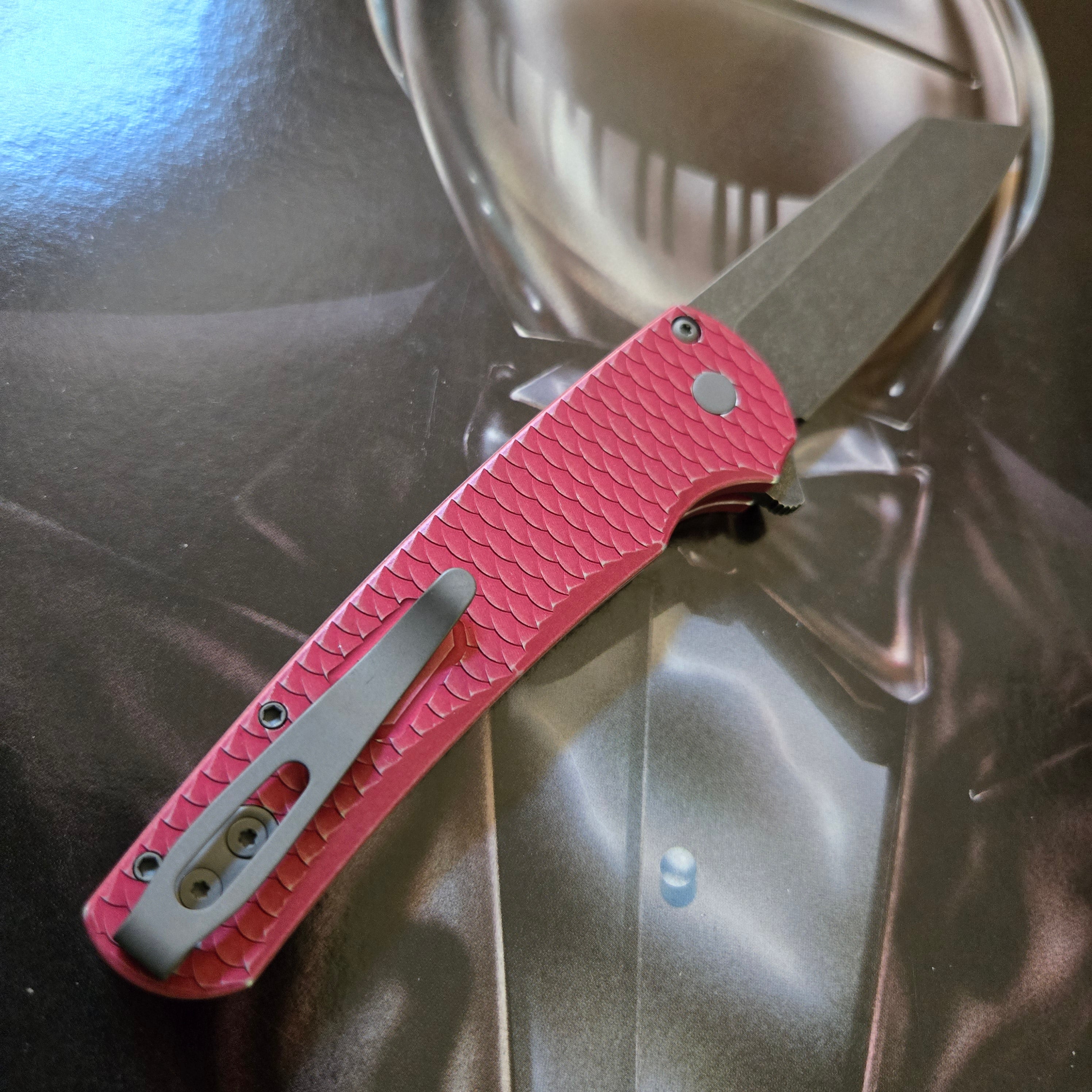 Protech 2025 Blade Show Atlanta Malibu Battleworn Red Reverse Tanto Magnacut Flipper *LIMITED EDITION*